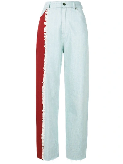Shop House Of Holland Contrast Mom Jeans - Blue