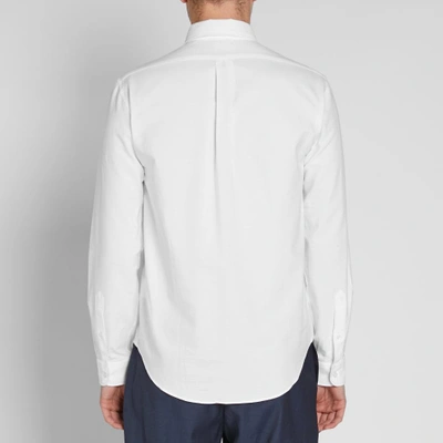 Shop Kenzo Knitted Insert Oxford Shirt In White