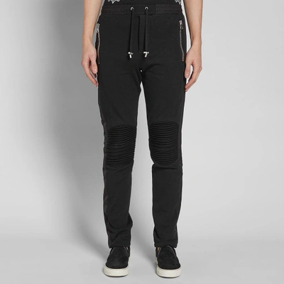 Shop Balmain Biker Sweat Pant In Black