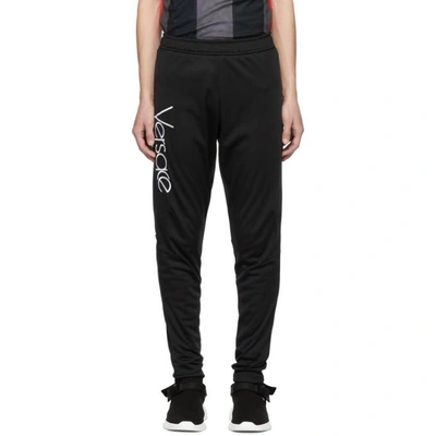 Shop Versace Black Logo Lounge Pants In A008 Black