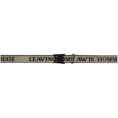 Shop Lhomme Rouge Black And White Leaving Home Strap Belt In Almond/blac