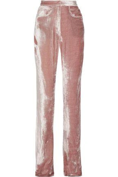 Shop Juan Carlos Obando Woman Velvet Straight-leg Pants Blush