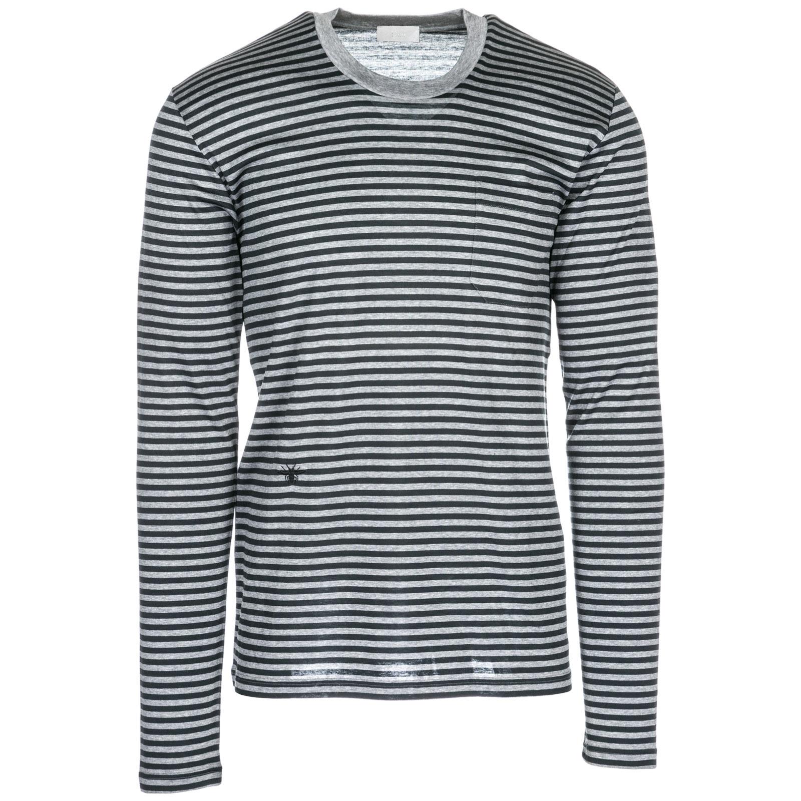 Dior Herren T-shirt Langarm Langarmshirt Runder Kragen In Grey | ModeSens
