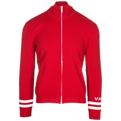 Shop Valentino Men's Jumper Sweater Cardigan In Red