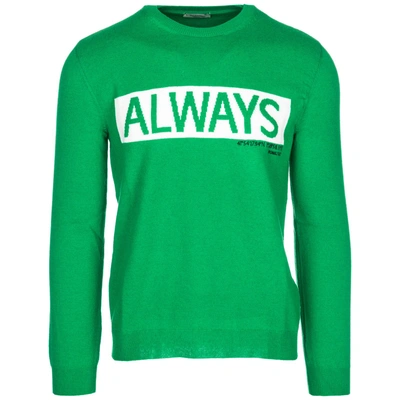 Shop Valentino Men's Jumper Sweater Pullover Always In Green