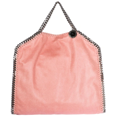 Shop Stella Mccartney Women's Handbag Tote Shopping Bag Purse 3chain Falabella Fold Over Shaggy Deer In Pink