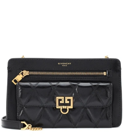 Shop Givenchy Gem Quilted Leather Crossbody Bag In Black