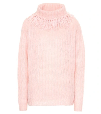 Shop Miu Miu Wool-blend Turtleneck Sweater In Pink