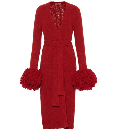 Shop Bottega Veneta Wool-blend Cardigan In Red