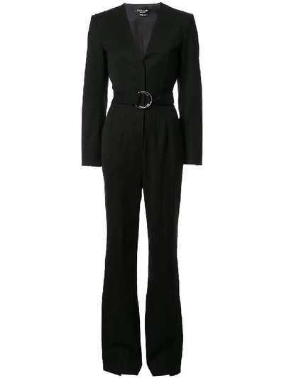 Shop Calvin Klein Belted Tailored Jumpsuit - Black
