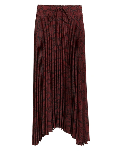 Shop A.l.c Maya Snake Print Skirt In Red-drk