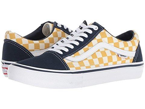 vans old skool pro checkerboard dress blue