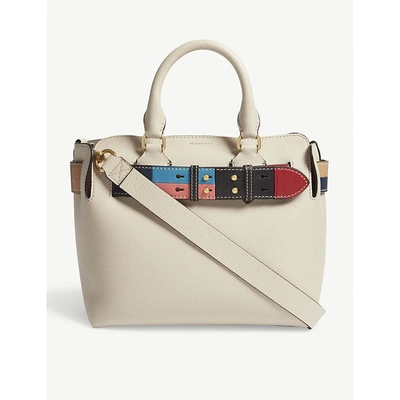 Shop Burberry Small Leather Rainbow Belt Bag In Limestone