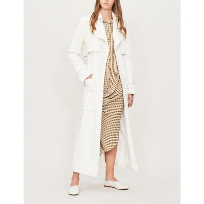 Shop Michael Lo Sordo Belted Cotton Trench Coat In White