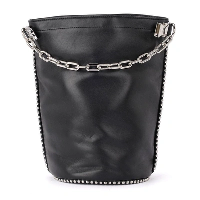 Shop Alexander Wang Attica Black Leather Bucket Bag In Nero