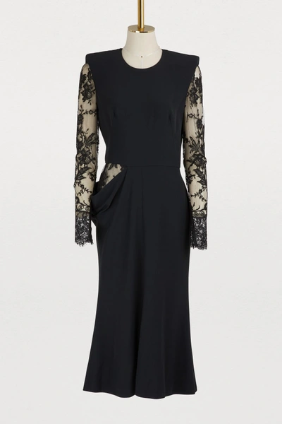 Shop Alexander Mcqueen Lace Dress In 1000 Black