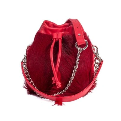 Shop Sherene Melinda Red Lou Lou Pouch Bag With A Fan