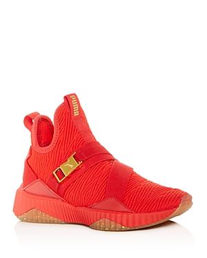 puma defy mid varsity red