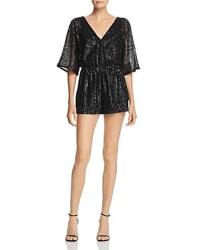 Shop Bb Dakota Sequin Dolman Sleeve Romper In Black