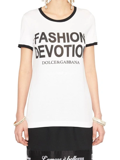 Shop Dolce & Gabbana Fashion Devotion T In White
