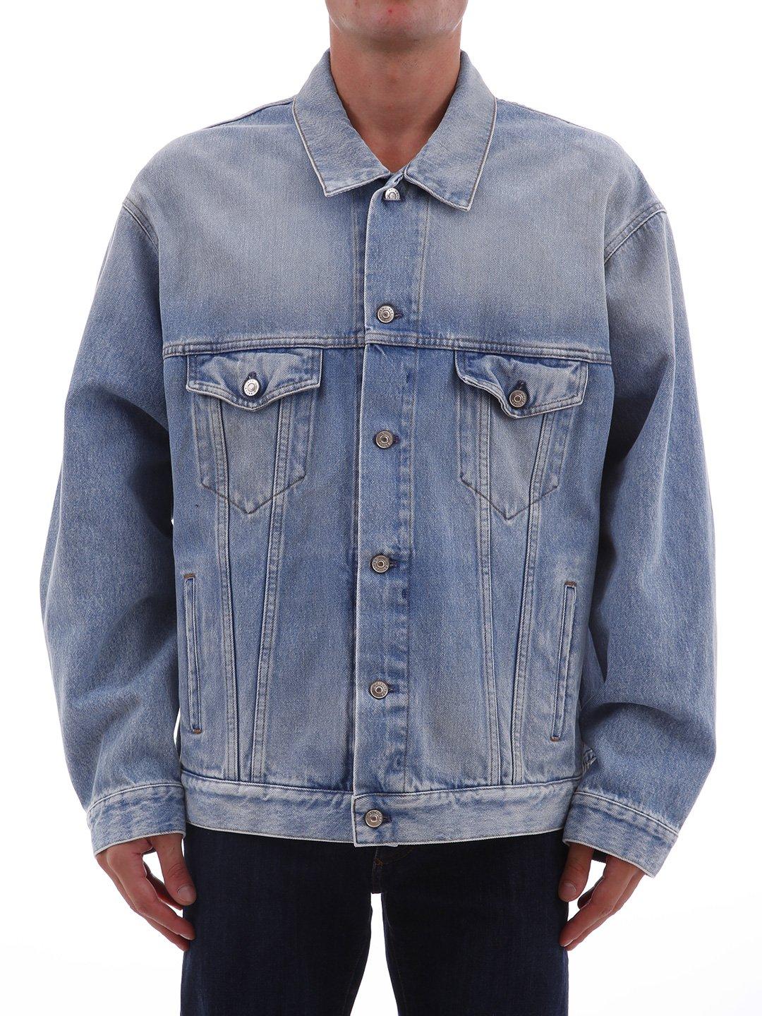 balenciaga denim embroidered jacket