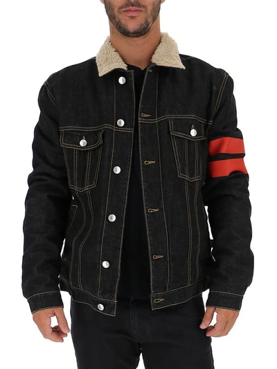 Shop Gcds Logo Denim Jacket In Black