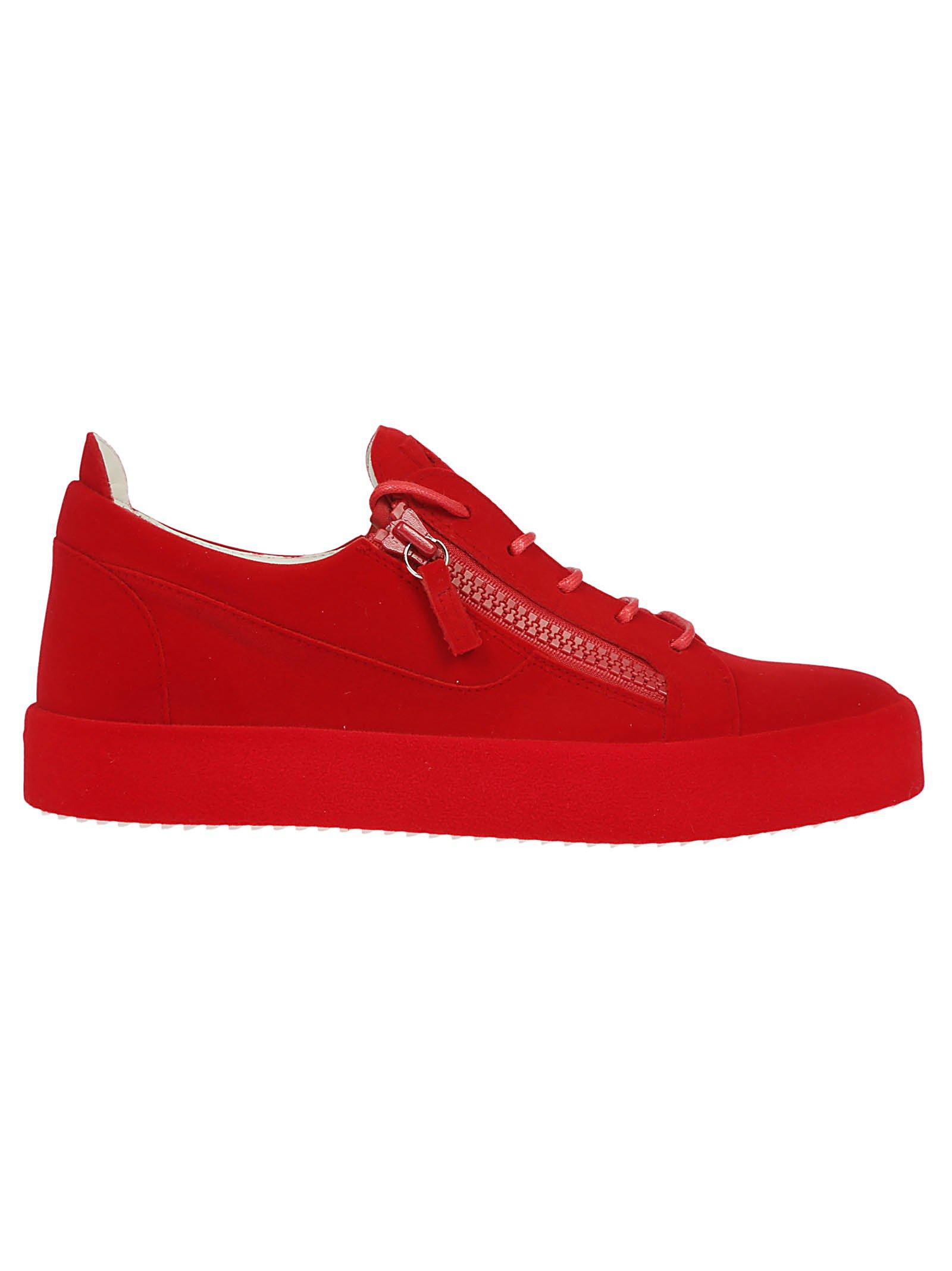 Giuseppe Zanotti Design The Unfinished Sneakers In Red Modesens