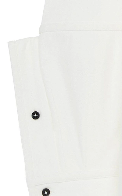 Shop Jil Sander Gloria Collarless Cotton Shirt In White