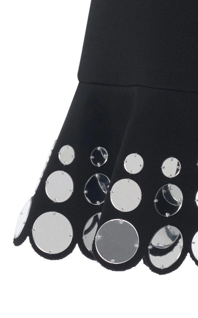 Shop David Koma Scallop-embroidered Crepe Skirt In Black