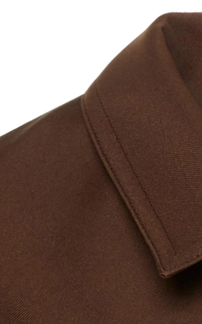 Shop Jil Sander Gerry Collared Gabardine Jacket In Brown
