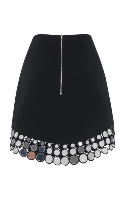 Shop David Koma Embroidered Laser-cut Cady Mini Skirt In Black