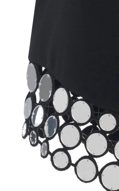 Shop David Koma Embroidered Laser-cut Cady Mini Skirt In Black