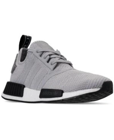 Shop Adidas Originals Adidas Men's Nmd R1 Casual Sneakers From Finish Line In Camo Heel Grey Two / Grey
