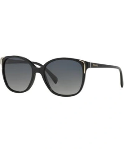 Shop Prada Sunglasses, Pr 01osa In Black/grey Gradient Polar