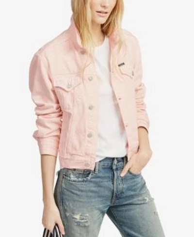Shop Polo Ralph Lauren Pink Pony Denim Cotton Trucker Jacket