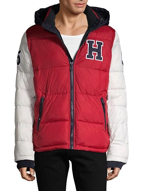 tommy hilfiger varsity puffer jacket