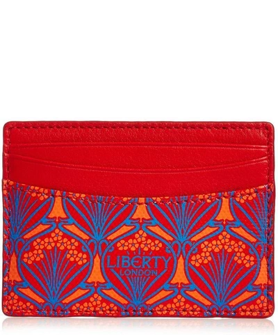 Shop Liberty London Card Holder In Iphis Canvas In Red
