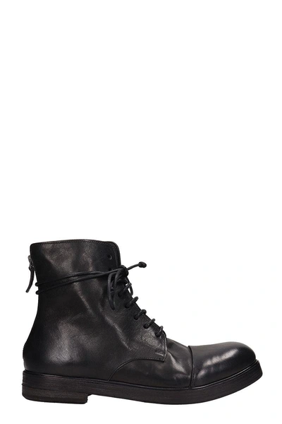 Shop Marsèll Black Leather Zucca Boots