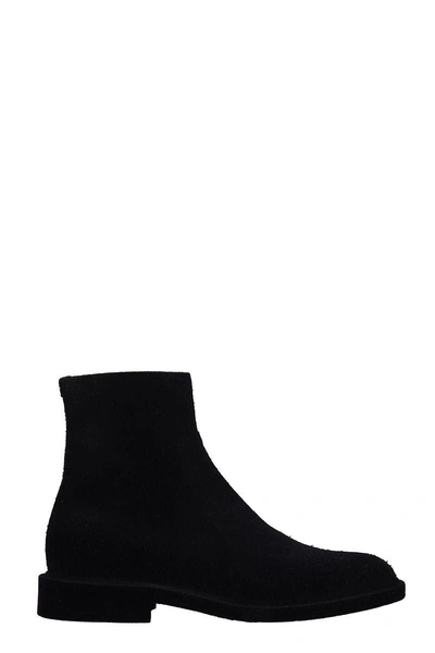 Shop Maison Margiela Black Velvet Boots