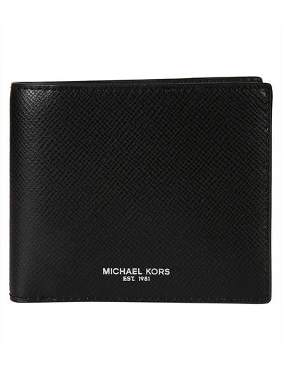 Shop Michael Kors Textured Bryant Bifold Wallet In Black