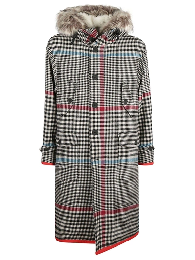 Shop Tommy Hilfiger Houndstooth Coat In Barbados Cherry