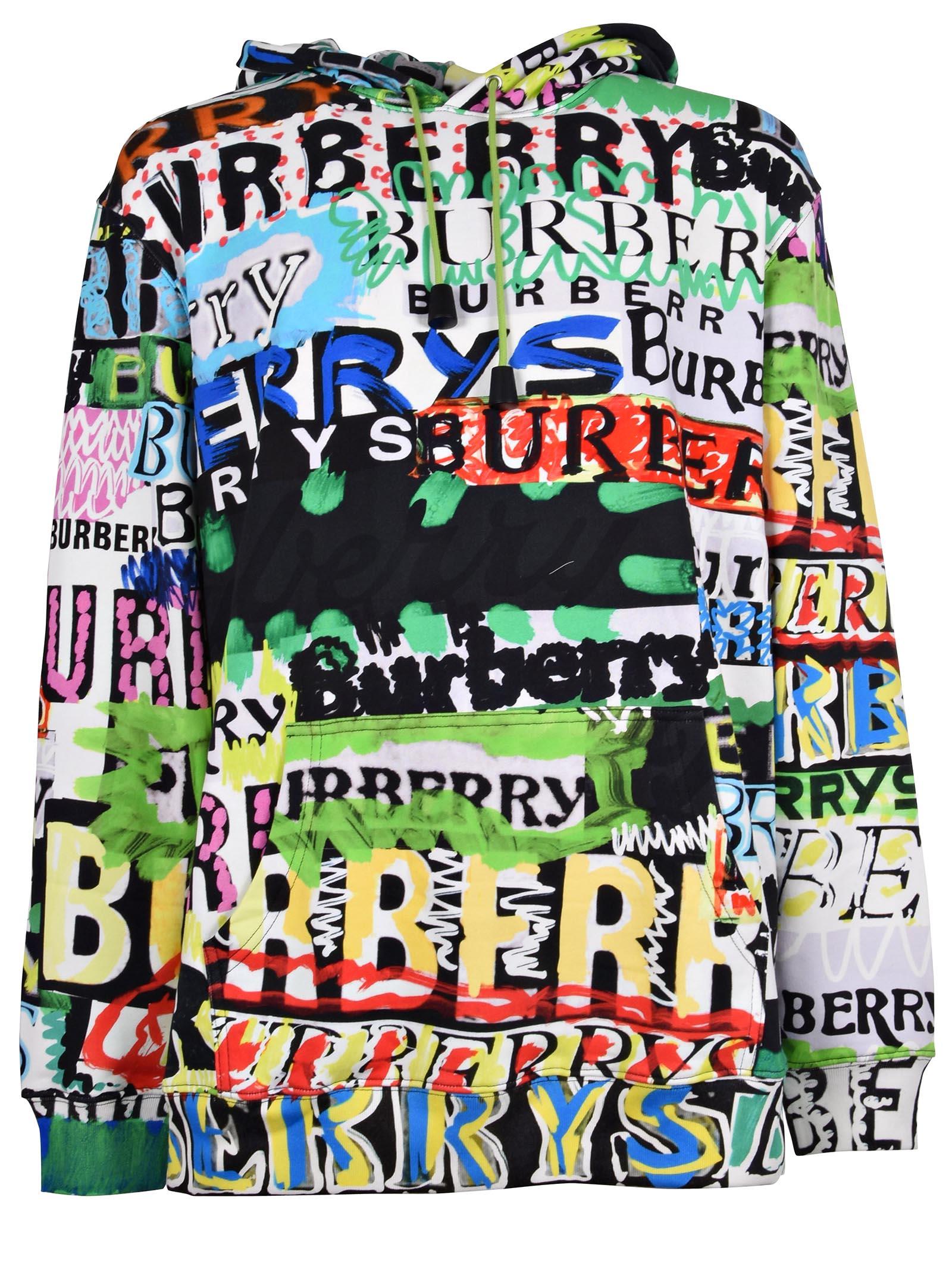 burberry oversized logo print hoodie