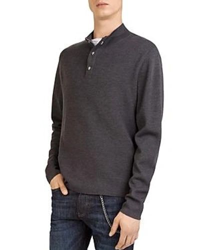 Shop The Kooples Henley Sweater In Middle Gray