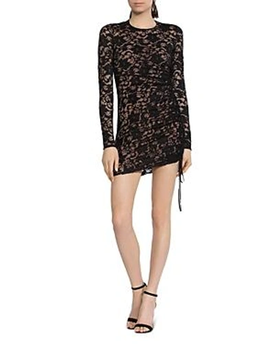 Shop Bailey44 Disinformation Ruched Drawstring Lace Dress In Black