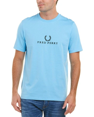Shop Fred Perry Embroidered T In Blue
