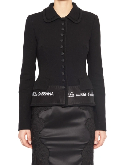 Shop Dolce & Gabbana 'icon Tape' Jacket In Black