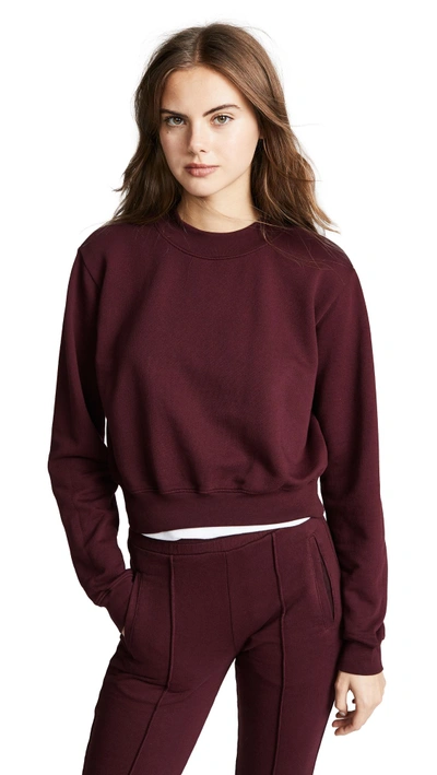 Shop Cotton Citizen Milan Crew Sweatshirt In Sangria