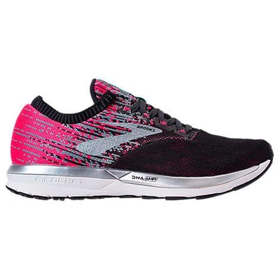 Shop Brooks Women's Ricochet Running Shoes In Pink / Black Size 6.0 Knit