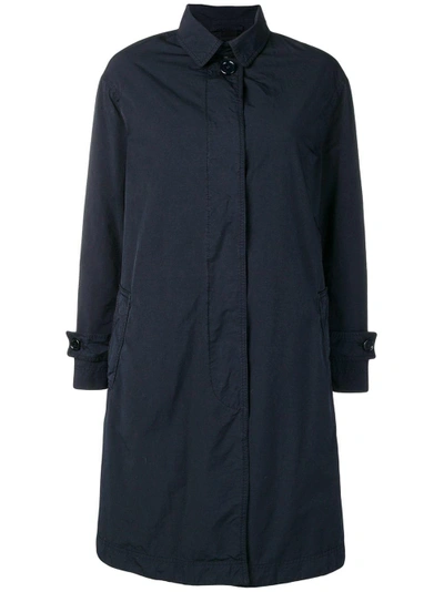 Shop Aspesi Buttoned Up Coat - Blue