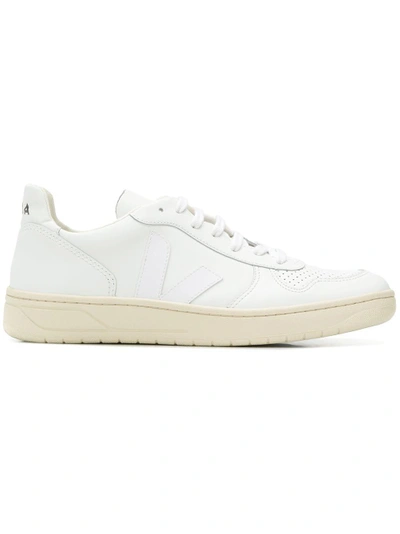 Shop Veja V-10 Low-top Sneakers In White